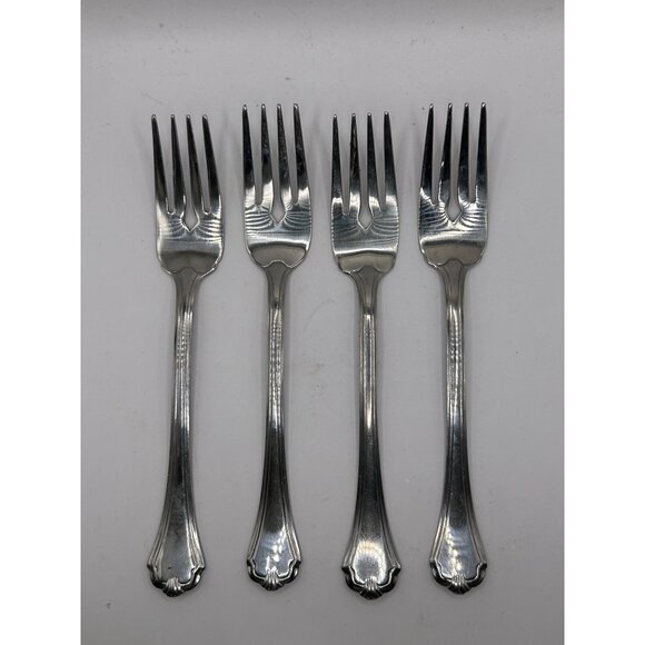 Oneida Silver Midtown Stainless Steel salad Fork Set Of 4 Glossy Finish 18/0 Fla - Picture 3 of 4